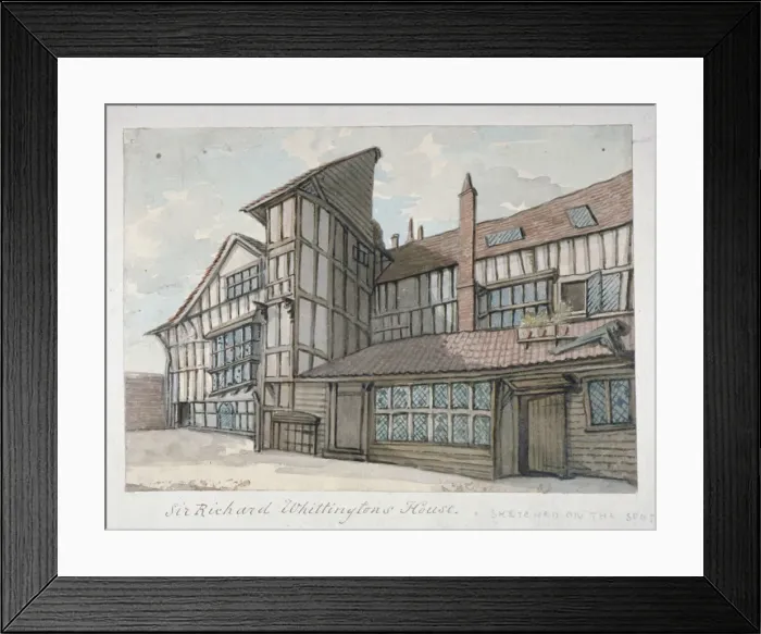 Framed Print : Sir Richard Whittingtons House, Milton Street, City of London, 1800 Framed Print : Sir Richard Whittingtons House, Milton Street, City of London, 1800