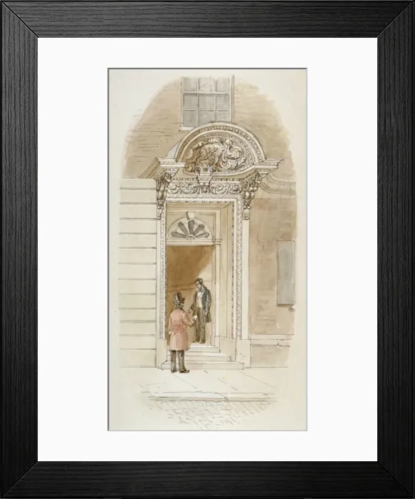 Framed Print : View of the doorway of no 4 Mincing Lane, City of London, 1840. Artist: James Findlay Framed Print : View of the doorway of no 4 Mincing Lane, City of London, 1840. Artist: James Findlay