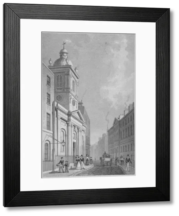 Framed Print : View of the Church of St Peter-le-Poer and Old Broad Street, City of London, 1830 Framed Print : View of the Church of St Peter-le-Poer and Old Broad Street, City of London, 1830