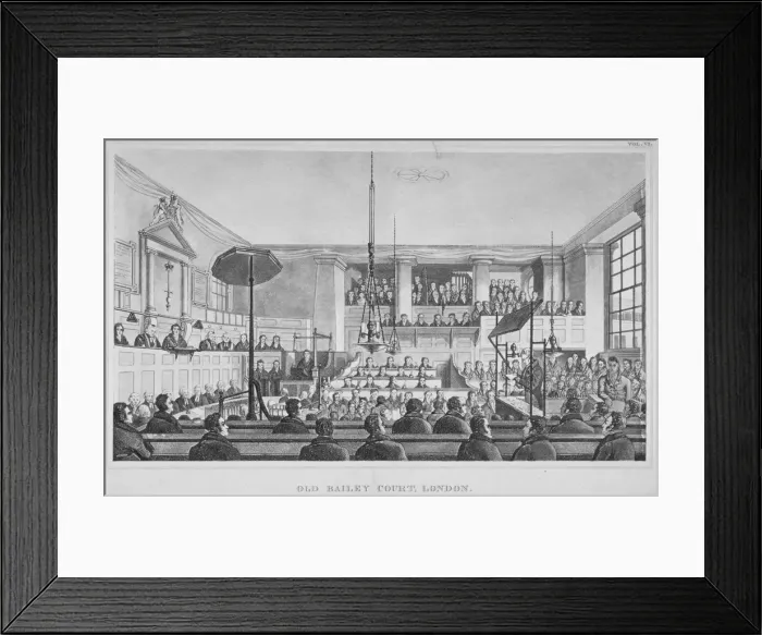 Framed Print : Interior view of the Sessions House, Old Bailey, City of London, 1824 Framed Print : Interior view of the Sessions House, Old Bailey, City of London, 1824