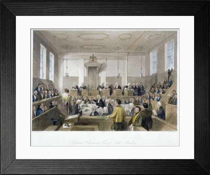 Framed Print : Inside the Central Criminal Court, Old Bailey, with a court in session, City of London, 1840 Framed Print : Inside the Central Criminal Court, Old Bailey, with a court in session, City of London, 1840