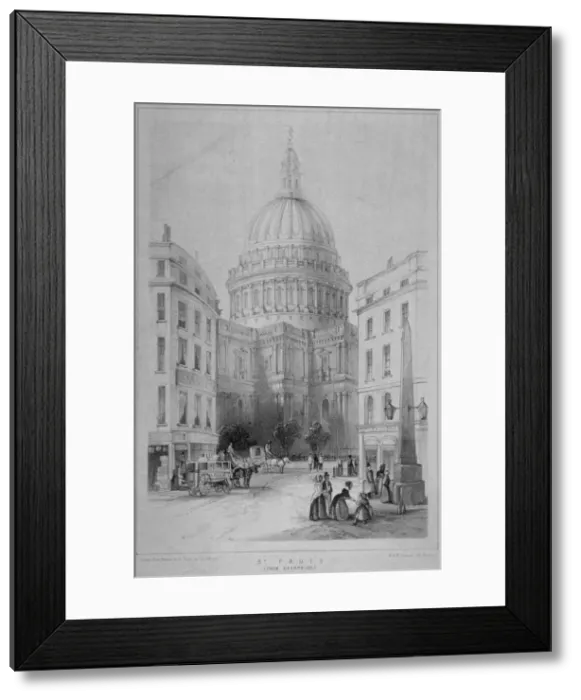 Framed Print : North-east view of St Pauls Cathedral, City of London, 1854 Framed Print : North-east view of St Pauls Cathedral, City of London, 1854