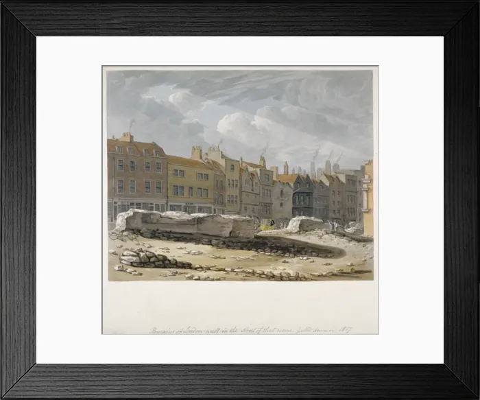 Framed Print : Remains of London Wall which were pulled down in 1817, City of London, 1817. Artist Framed Print : Remains of London Wall which were pulled down in 1817, City of London, 1817. Artist