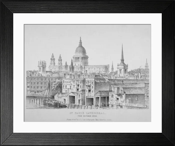 Framed Print : St Pauls Cathedral from Southwark Bridge, City of London, 1835 Framed Print : St Pauls Cathedral from Southwark Bridge, City of London, 1835