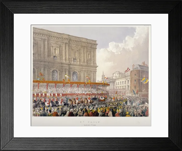 Framed Print : Royal procession passing the east end of St Pauls Cathedral, City of London, 1863 Framed Print : Royal procession passing the east end of St Pauls Cathedral, City of London, 1863