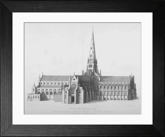 Framed Print : South elevation of the old St Pauls Cathedral, City of London, 17th century (1818) Framed Print : South elevation of the old St Pauls Cathedral, City of London, 17th century (1818)