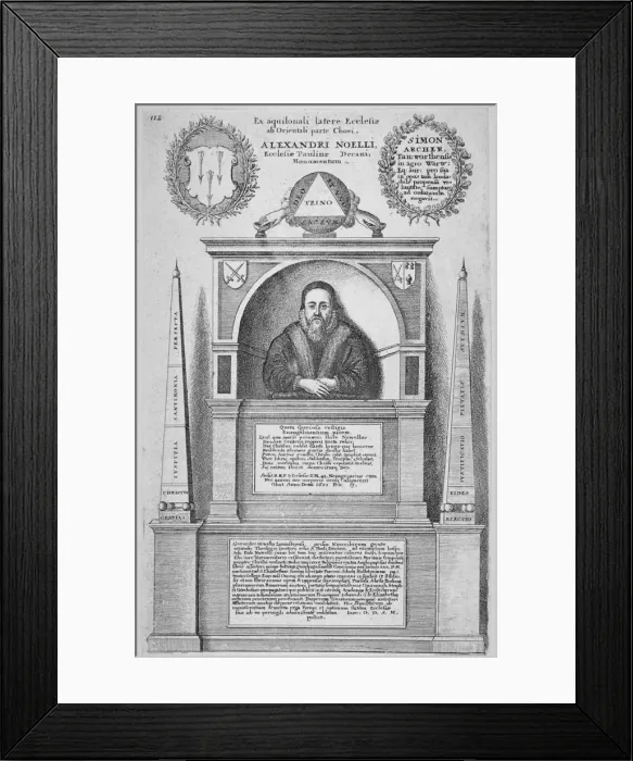Framed Print : Monument of Alexander Noel in the old St Pauls Cathedral, City of London, 1656 Framed Print : Monument of Alexander Noel in the old St Pauls Cathedral, City of London, 1656