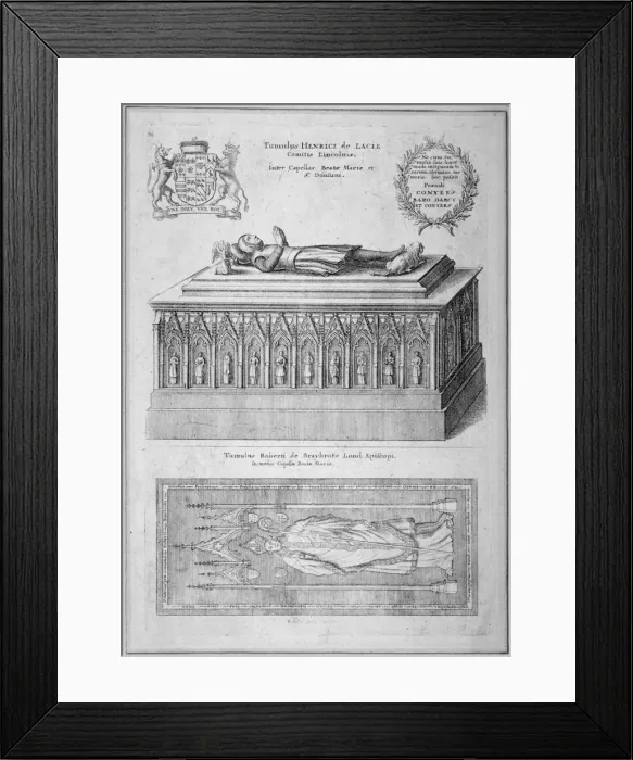 Framed Print : Monument of Henry de Lacy, Earl of Lincoln, in the old St Pauls Cathedral, City of London, 1656 Framed Print : Monument of Henry de Lacy, Earl of Lincoln, in the old St Pauls Cathedral, City of London, 1656