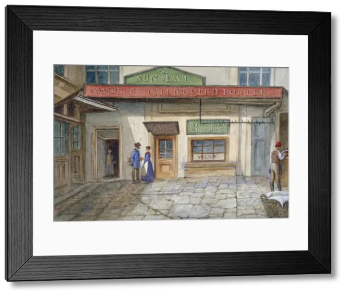 Framed Print : View of the Sun and Last inn in Newgate Market, Paternoster Square, City of London, 1867 Framed Print : View of the Sun and Last inn in Newgate Market, Paternoster Square, City of London, 1867