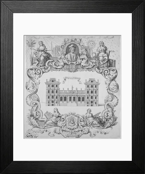 Framed Print : St Pauls School, City of London, 1700. Artist: John Sturt Framed Print : St Pauls School, City of London, 1700. Artist: John Sturt