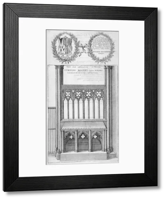 Framed Print : Tomb of Roger Niger, Bishop of London, in old St Pauls Cathedral, 1656. Artist Framed Print : Tomb of Roger Niger, Bishop of London, in old St Pauls Cathedral, 1656. Artist