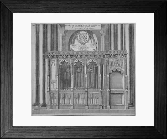 Framed Print : Tomb of Thomas Kemp in old St Pauls Cathedral, City of London, 1656 Framed Print : Tomb of Thomas Kemp in old St Pauls Cathedral, City of London, 1656
