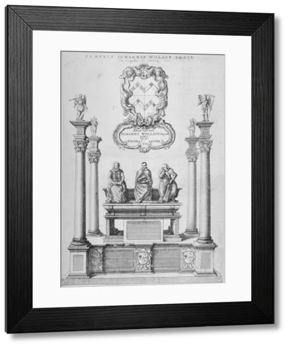 Framed Print : Monument of Sir John Woolley in old St Pauls Cathedral, City of London, 1656. Artist Framed Print : Monument of Sir John Woolley in old St Pauls Cathedral, City of London, 1656. Artist