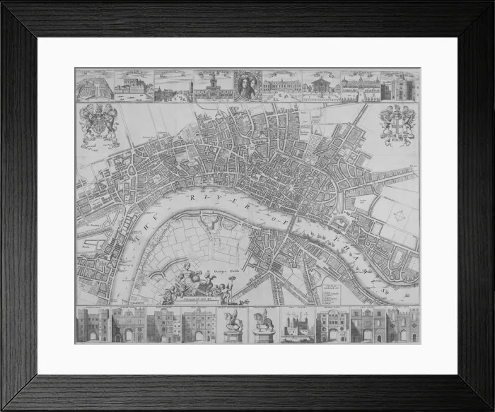 Framed Print : Map of the Cities of London and Westminster and Southwark, 1690 Framed Print : Map of the Cities of London and Westminster and Southwark, 1690