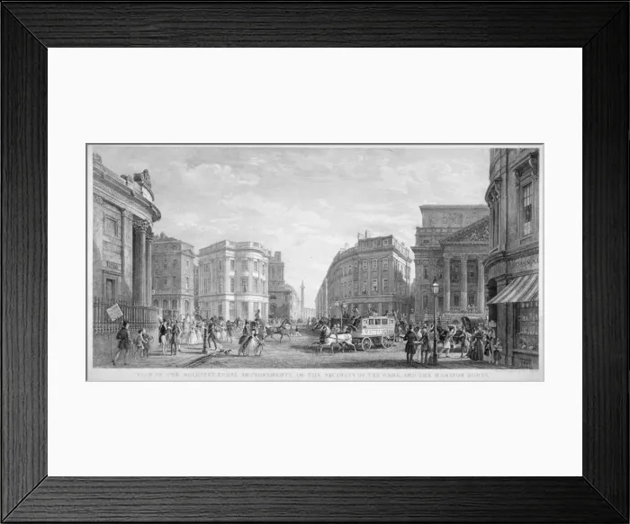 Framed Print : The Bank of England and the newly-straightened Princes Street, City of London, 1837 Framed Print : The Bank of England and the newly-straightened Princes Street, City of London, 1837