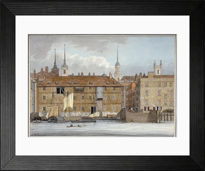 Framed Print : Queenhithe flour wharf, City of London, 1801. Artist: Charles Tomkins Framed Print : Queenhithe flour wharf, City of London, 1801. Artist: Charles Tomkins