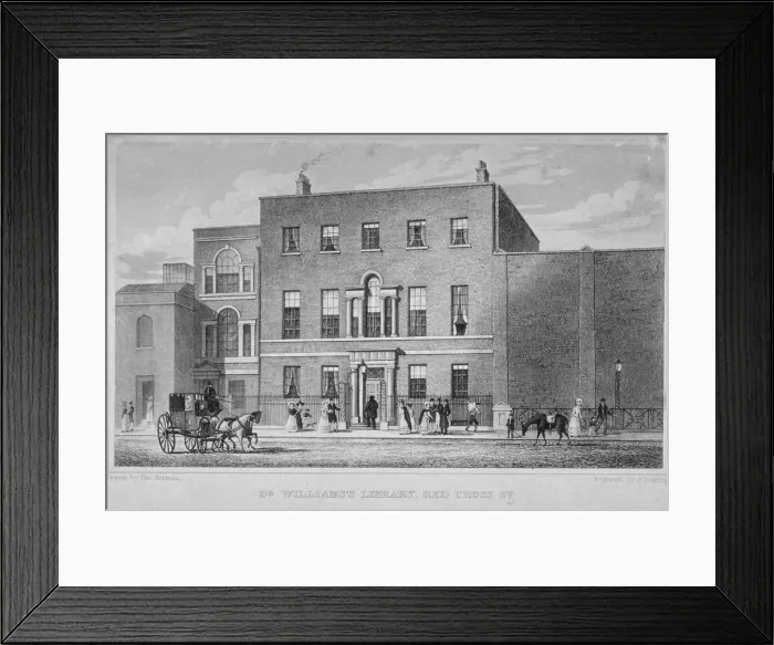 Framed Print : View of Dr Williamss Library in Redcross Street, City of London, 1829. Artist Framed Print : View of Dr Williamss Library in Redcross Street, City of London, 1829. Artist