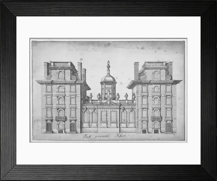Framed Print : Elevation of St Pauls School, City of London, 1670