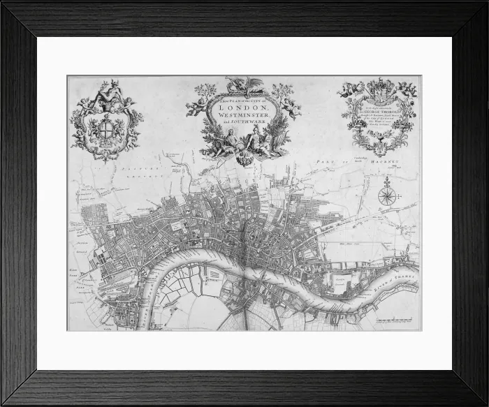 Framed Print : Map of Westminster, the City of London and Southwark, 1720 Framed Print : Map of Westminster, the City of London and Southwark, 1720