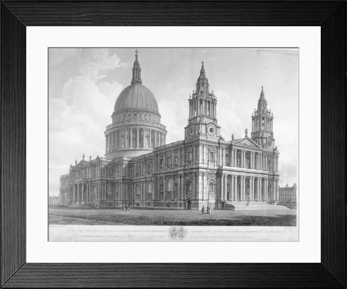 Framed Print : North-west view of St Pauls Cathedral, City of London, 1814. Artist: John Buckler Framed Print : North-west view of St Pauls Cathedral, City of London, 1814. Artist: John Buckler