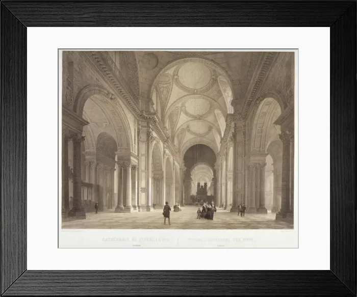 Framed Print : Nave of St Pauls Cathedral, looking east towards the choir, City of London, 1850 Framed Print : Nave of St Pauls Cathedral, looking east towards the choir, City of London, 1850