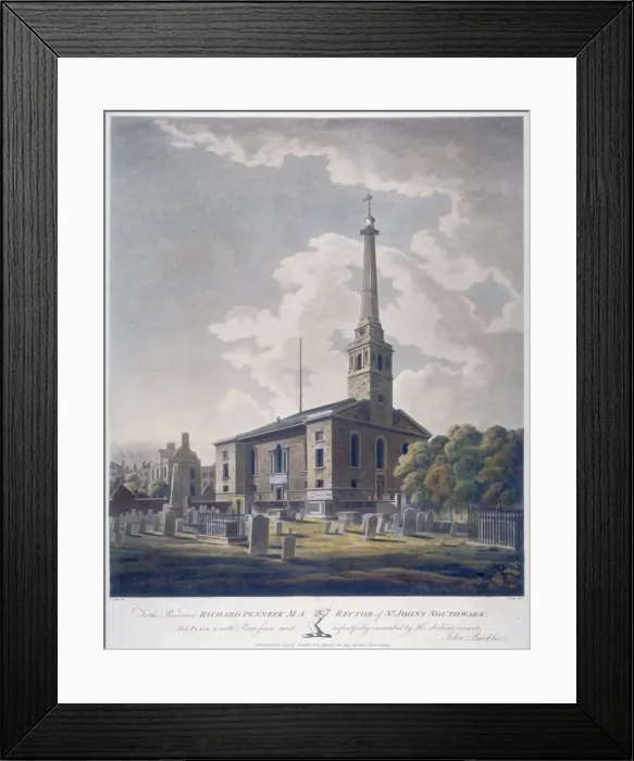 Framed Print : View of the Church of St John Horsleydown, Bermondsey, London, 1799 Framed Print : View of the Church of St John Horsleydown, Bermondsey, London, 1799