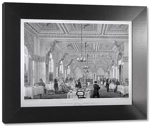 The coffee room in the London Bridge Railway Terminus Hotel, Bermondsey, London, 1860