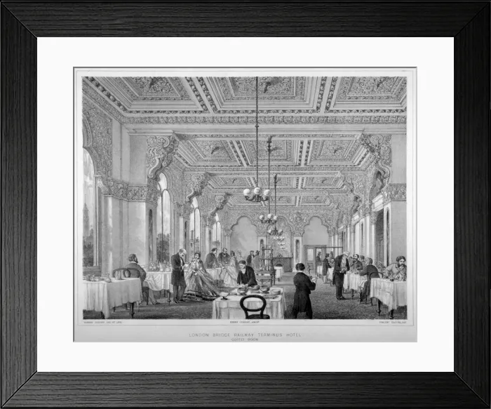 Framed Print : The coffee room in the London Bridge Railway Terminus Hotel, Bermondsey, London, 1860 Framed Print : The coffee room in the London Bridge Railway Terminus Hotel, Bermondsey, London, 1860