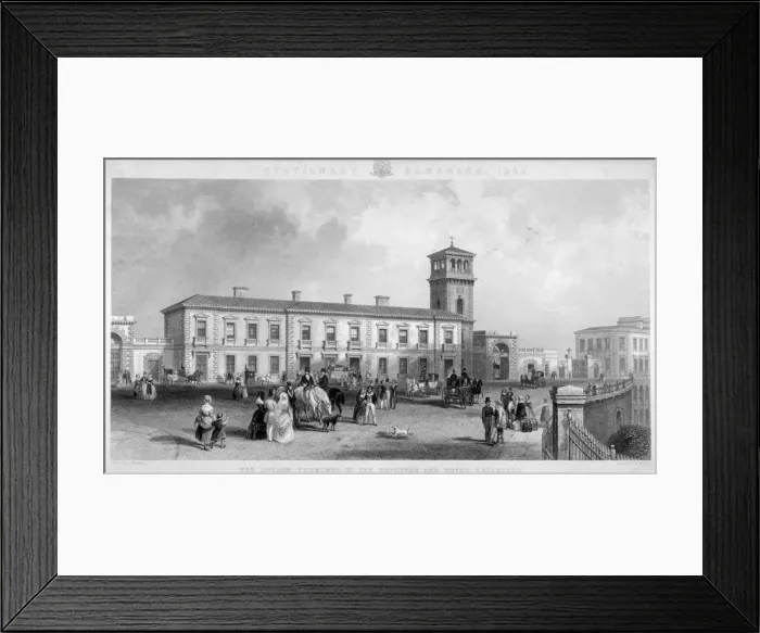 Framed Print : View of the London Bridge Station, Bermondsey, London, 1845. Artist Framed Print : View of the London Bridge Station, Bermondsey, London, 1845. Artist