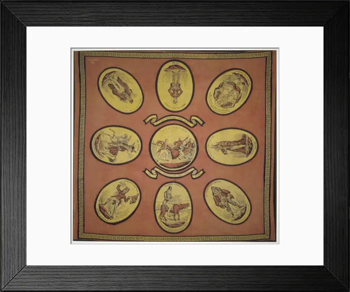 Framed Print : Handkerchief commemorating several events in the mayoralty of Alderman Sir John Key, 1831 Framed Print : Handkerchief commemorating several events in the mayoralty of Alderman Sir John Key, 1831