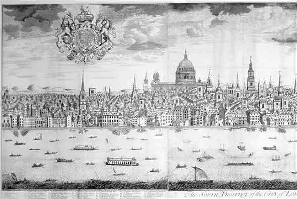 Panorama of the City of London, 1710. Artist