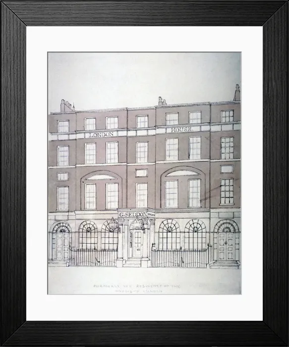 Framed Print : Front view of London House, Aldersgate Street, City of London, 1839 Framed Print : Front view of London House, Aldersgate Street, City of London, 1839