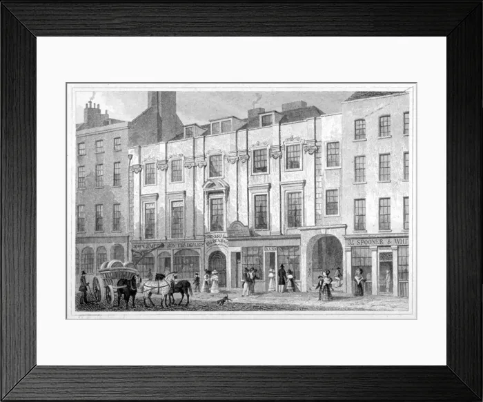Framed Print : Shaftesbury House, Aldersgate Street, City of London, 1830. Artist Framed Print : Shaftesbury House, Aldersgate Street, City of London, 1830. Artist