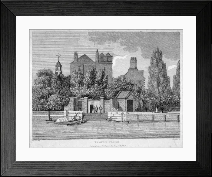 Framed Print : Temple Stairs, Middle Temple Lane, City of London, 1801. Artist Framed Print : Temple Stairs, Middle Temple Lane, City of London, 1801. Artist