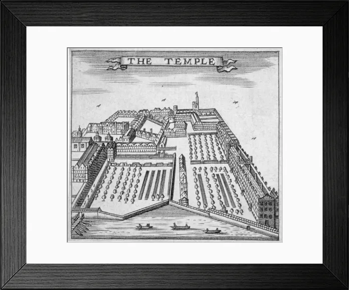 Framed Print : Temple, City of London, 1750. Artist Framed Print : Temple, City of London, 1750. Artist