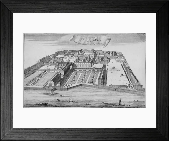 Framed Print : Inner and Middle Temple, City of London, 1700 Framed Print : Inner and Middle Temple, City of London, 1700