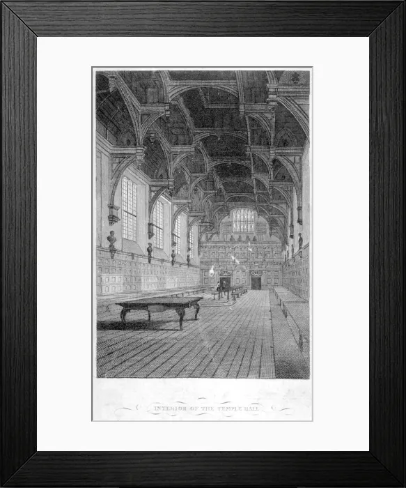 Framed Print : Interior view of Inner Temple Hall, City of London, 1804 Framed Print : Interior view of Inner Temple Hall, City of London, 1804