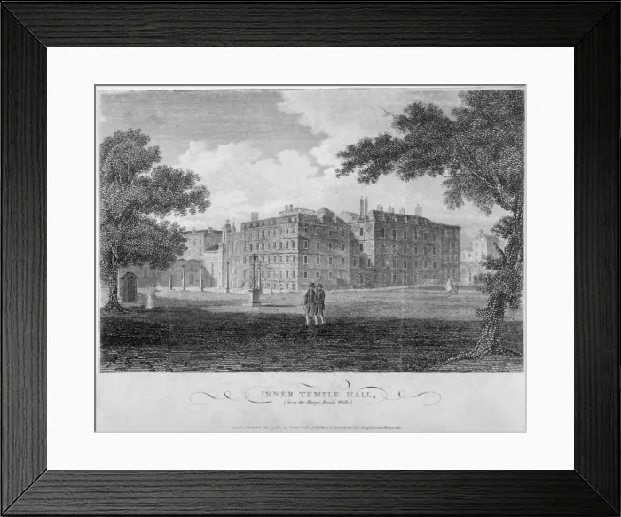 Framed Print : View of Inner Temple Hall from Kings Bench Walk, City of London, 1804 Framed Print : View of Inner Temple Hall from Kings Bench Walk, City of London, 1804