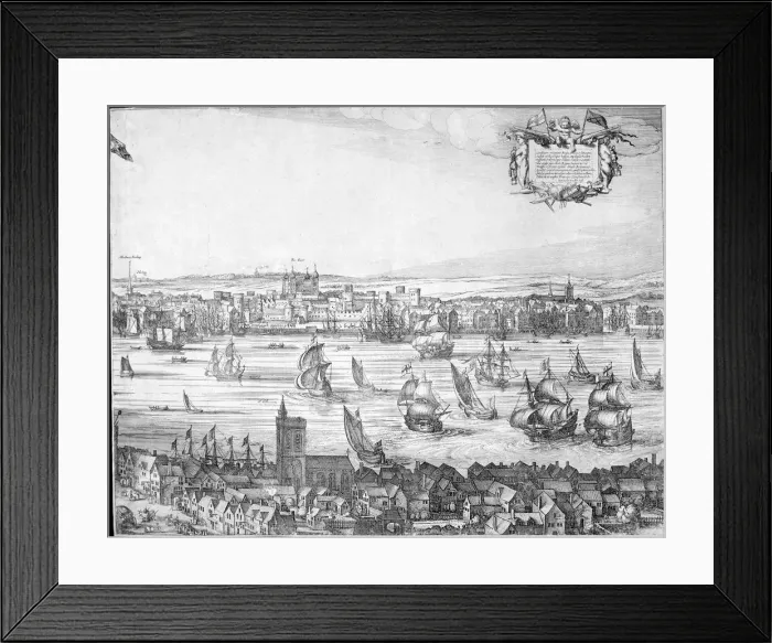 Framed Print : Panorama of London, 1616. Artist: Claes Framed Print : Panorama of London, 1616. Artist: Claes