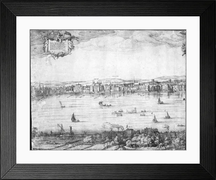 Framed Print : Panorama of London, 1616. Artist: Claes Framed Print : Panorama of London, 1616. Artist: Claes