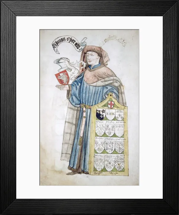 Framed Print : Simon Eyre, Lord Mayor of London 1445-1446, in aldermanic robes, c1450 Framed Print : Simon Eyre, Lord Mayor of London 1445-1446, in aldermanic robes, c1450