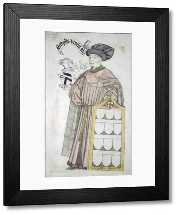 Framed Print : Stephen Broun, Lord Mayor of London 1438-1439 and 1448-1449, in aldermanic robes, c1450 Framed Print : Stephen Broun, Lord Mayor of London 1438-1439 and 1448-1449, in aldermanic robes, c1450