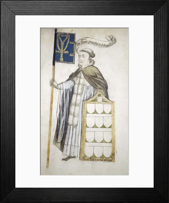 Framed Print : Thomas Pomeroy, Prior of Holy Trinity, in aldermanic robes, c1450 Framed Print : Thomas Pomeroy, Prior of Holy Trinity, in aldermanic robes, c1450