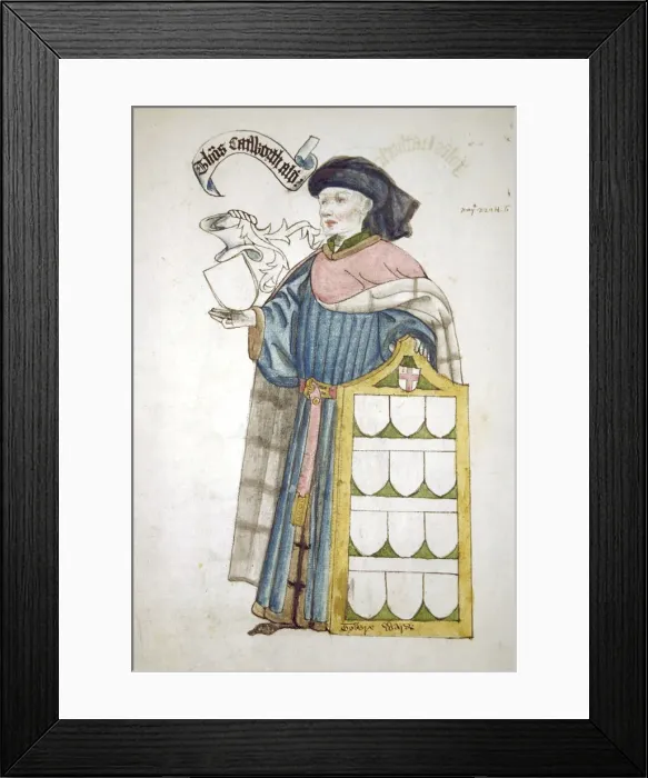 Framed Print : Thomas Catteworth, Lord Mayor of London 1443-1444, in aldermanic robes, c1450 Framed Print : Thomas Catteworth, Lord Mayor of London 1443-1444, in aldermanic robes, c1450