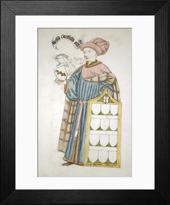 Framed Print : William Cantelowe, Sheriff of London 1448-1449, in aldermanic robes, c1450 Framed Print : William Cantelowe, Sheriff of London 1448-1449, in aldermanic robes, c1450
