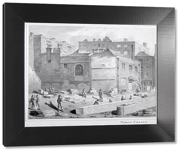 Footing for Southwark Bridge by the Union Warehouse, Upper Thames Street, City of London, 1818