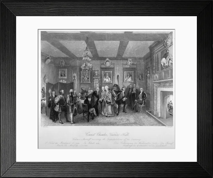 Framed Print : Council chamber of Vintners Hall, City of London, 1842 Framed Print : Council chamber of Vintners Hall, City of London, 1842