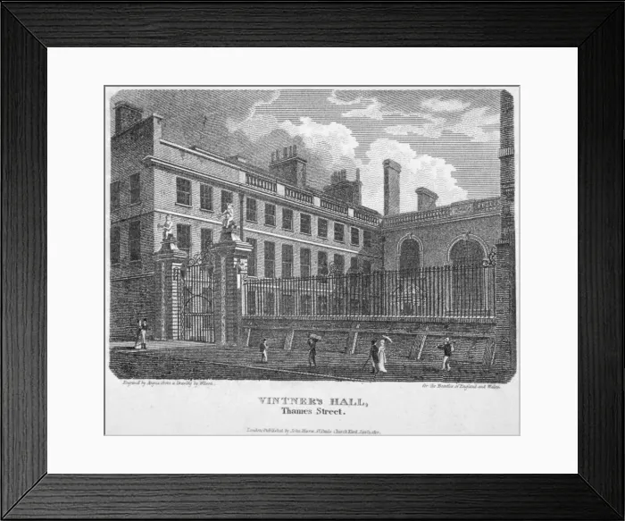 Framed Print : Vintners Hall, Upper Thames Street, City of London, 1812 Framed Print : Vintners Hall, Upper Thames Street, City of London, 1812