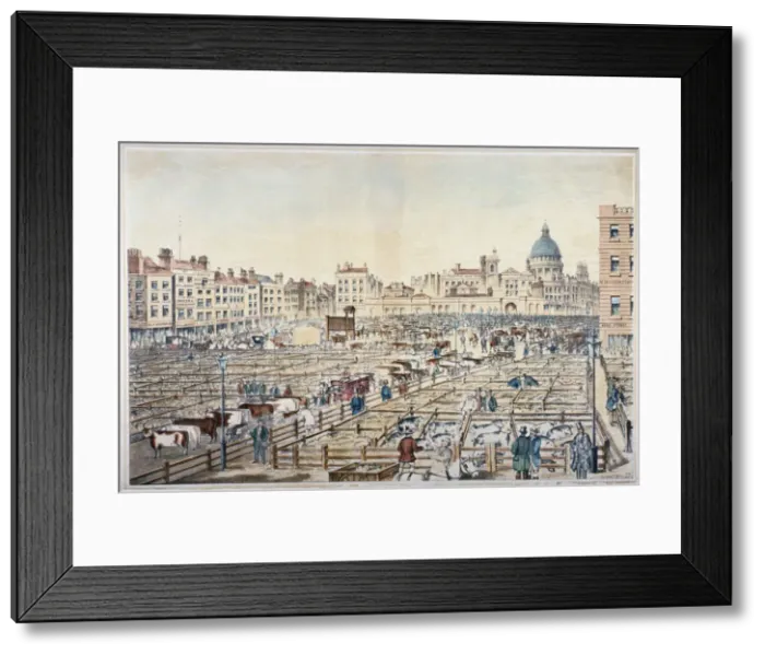 Framed Print : Smithfield Market, City of London, 1855. Artist Framed Print : Smithfield Market, City of London, 1855. Artist