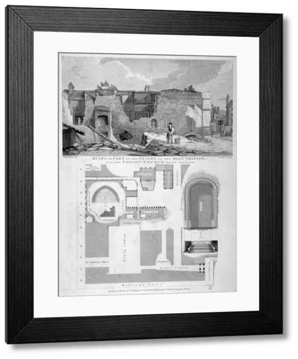 Framed Print : Holy Trinity Priory, City of London, 1826. Artist Framed Print : Holy Trinity Priory, City of London, 1826. Artist